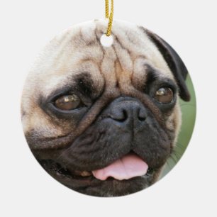 De Cerâmica Ornamento do cão do Pug
