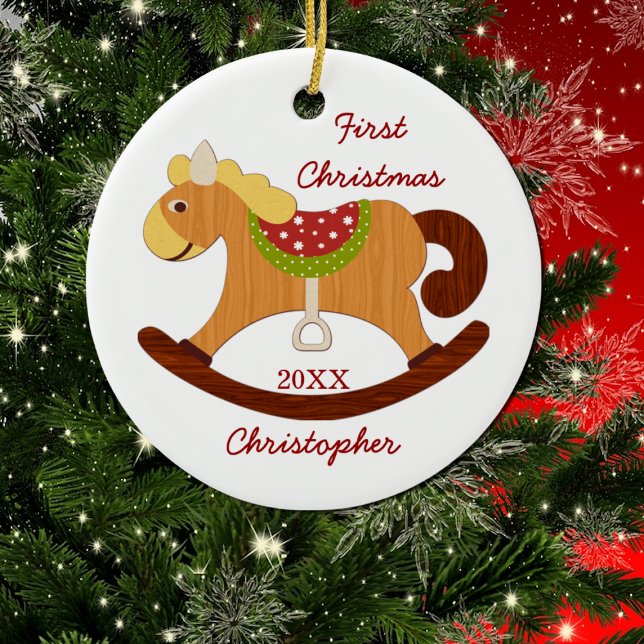 De Cerâmica Ornamento do Cavalo Fogueiro do Primeiro Natal do  (Criador carregado)