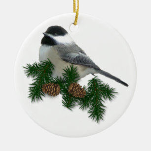 De Cerâmica Ornamento do Chickadee