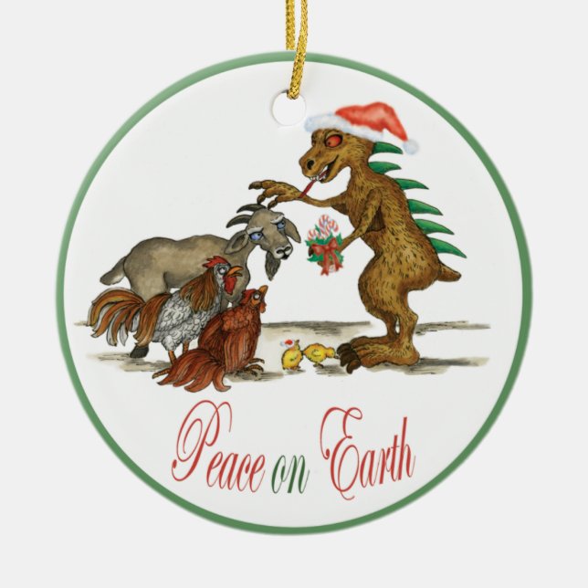 De Cerâmica Ornamento do Chupacabra e da cabra (Frente)