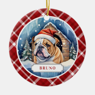De Cerâmica Ornamento do Círculo Cerâmico do Bulldog Inglês