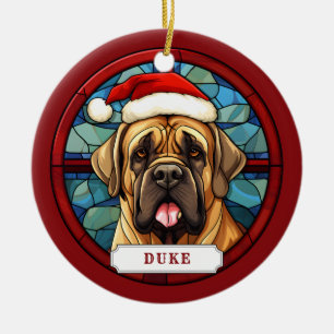 De Cerâmica Ornamento do Círculo Cerâmico Mastiff Inglês