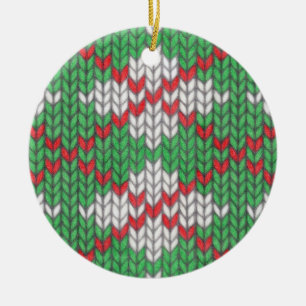 De Cerâmica Ornamento do Círculo Cerâmico XMAS ARGYLE KNIT
