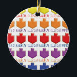 De Cerâmica Ornamento do Círculo Chanucá "Sonhos 3D"<br><div class="desc">Ornamento do Círculo "Sonhos 3D" de Hanukkah. (2 lado) Personalize ambos os lados, excluindo o texto no ornamento e substituindo pelo seu. Depois, usando a cor, o tamanho e o estilo da fonte favorita, digite suas próprias palavras. Obrigados para parar e comprar. Muito apreciado! Feliz Chanukah/Hanukkah! Traga muito mais alegria...</div>