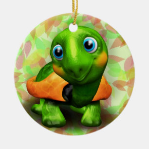 De Cerâmica Ornamento do círculo do bebê 3D da tartaruga ver