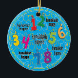De Cerâmica Ornamento do Círculo Hanukkah<br><div class="desc">Ornamento do Círculo de Chanucá.</div>