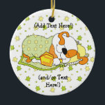 De Cerâmica Ornamento do Círculo Hanukkah<br><div class="desc">Ornamento do Círculo Chanucá (Duplo Lado). Personalize escolhendo seu estilo de fonte,  tamanho,  cor e texto favoritos!</div>