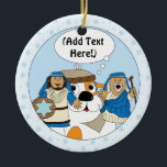 De Cerâmica Ornamento do Círculo Hanukkah<br><div class="desc">Ornamento do Círculo Chanucá (Duplo Lado). Personalize escolhendo seu estilo de fonte,  tamanho,  cor e texto favoritos!</div>