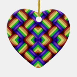 De Cerâmica Ornamento do Coração Arco-Íris Orgulho gay LGBT