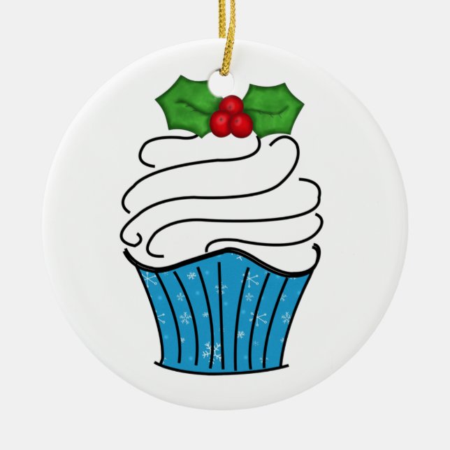 De Cerâmica Ornamento do cupcake (Frente)