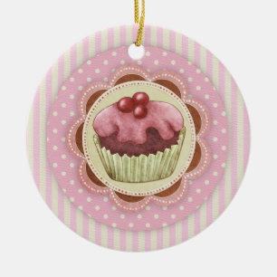 De Cerâmica Ornamento do cupcake