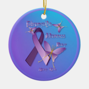 De Cerâmica Ornamento do dia da consciência da fibromialgia