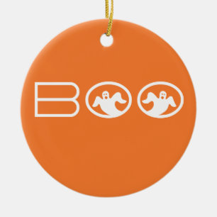 De Cerâmica Ornamento do Dia das Bruxas, Laranja e Branco