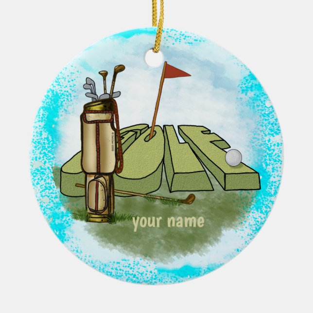 De Cerâmica Ornamento do Dia do Golfe (Frente)