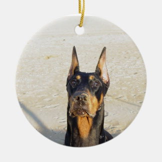 De Cerâmica Ornamento do Doberman