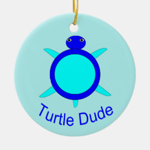 De Cerâmica Ornamento do Duo da Tartaruga Azul Brilhante