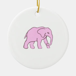 De Cerâmica Ornamento do elefante cor-de-rosa