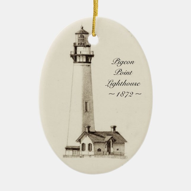 De Cerâmica Ornamento do farol do ponto do pombo (Frente)