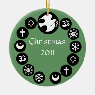 De Cerâmica Ornamento do feriado das religiões do mundo