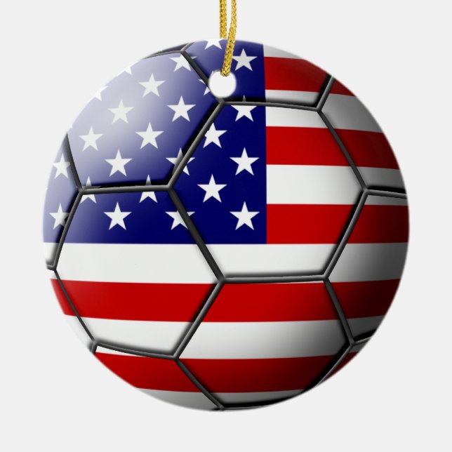 De Cerâmica Ornamento do futebol dos EUA (Frente)