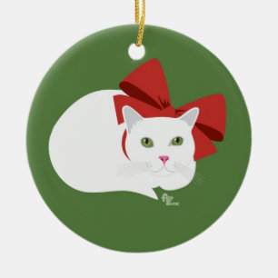 De Cerâmica Ornamento do gatinho do feriado