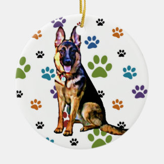 De Cerâmica Ornamento do german shepherd