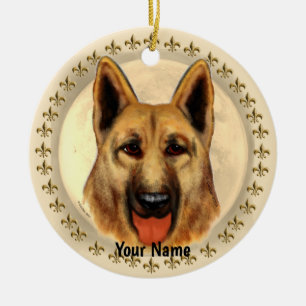 De Cerâmica ornamento do german shepherd