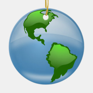 De Cerâmica ornamento do globo do mundo