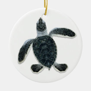 De Cerâmica Ornamento do Hatchling da tartaruga verde