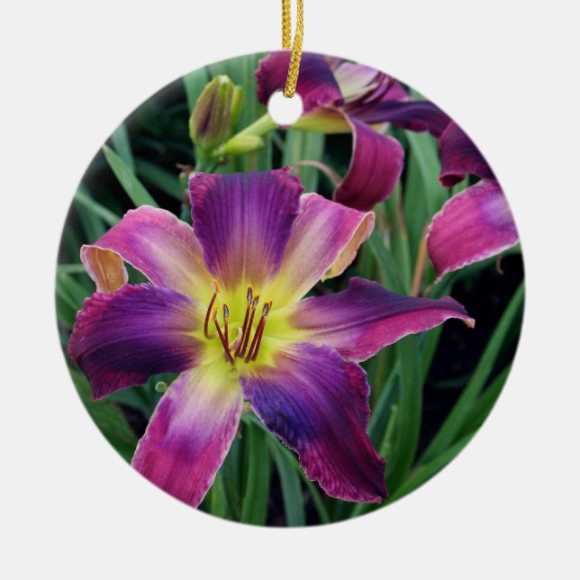 De Cerâmica Ornamento do hemerocallis (Frente)