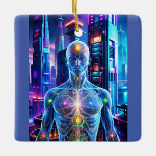 De Cerâmica Ornamento do Homem Futuro