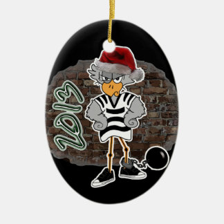 De Cerâmica Ornamento do Jailbird do Natal
