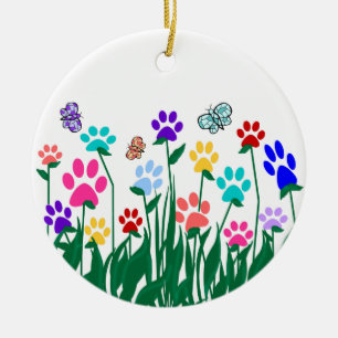 De Cerâmica Ornamento do jardim do impressão da pata