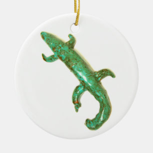 De Cerâmica ornamento do lagarto verde