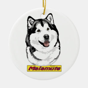 De Cerâmica Ornamento do Malamute do Alasca