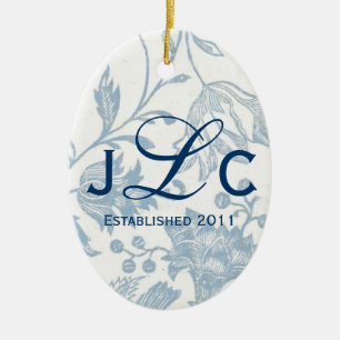De Cerâmica Ornamento do monograma dos casais