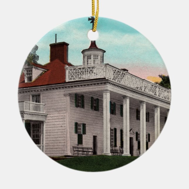 De Cerâmica Ornamento do Monte Vernon Vintage (Frente)