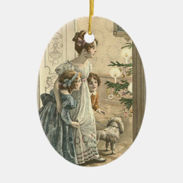 De Cerâmica Ornamento do natal vintage (Frente)