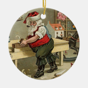 De Cerâmica ornamento do natal vintage do papai noel