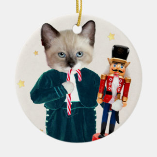 De Cerâmica Ornamento do Nutcracker dos gatinhos