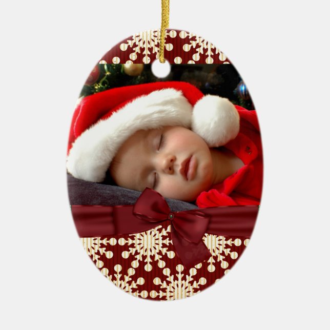 De Cerâmica ornamento do oval da foto (Frente)