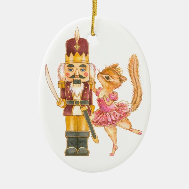 De Cerâmica Ornamento do Oval do balé do Nutcracker (Frente)