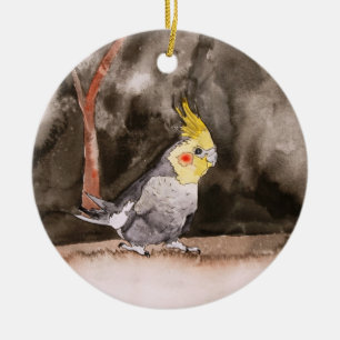 De Cerâmica ornamento do pássaro do cockatiel