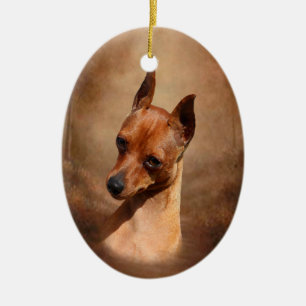 De Cerâmica Ornamento do Pinscher diminuto