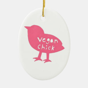 De Cerâmica Ornamento do pintinho do Vegan