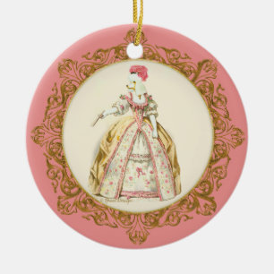 De Cerâmica Ornamento do Poodle Branco Marie Antoinette
