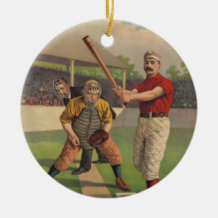 De Cerâmica Ornamento do poster do basebol do vintage