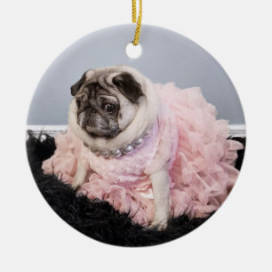 De Cerâmica Ornamento do Rico Lil Pickles Da Pug