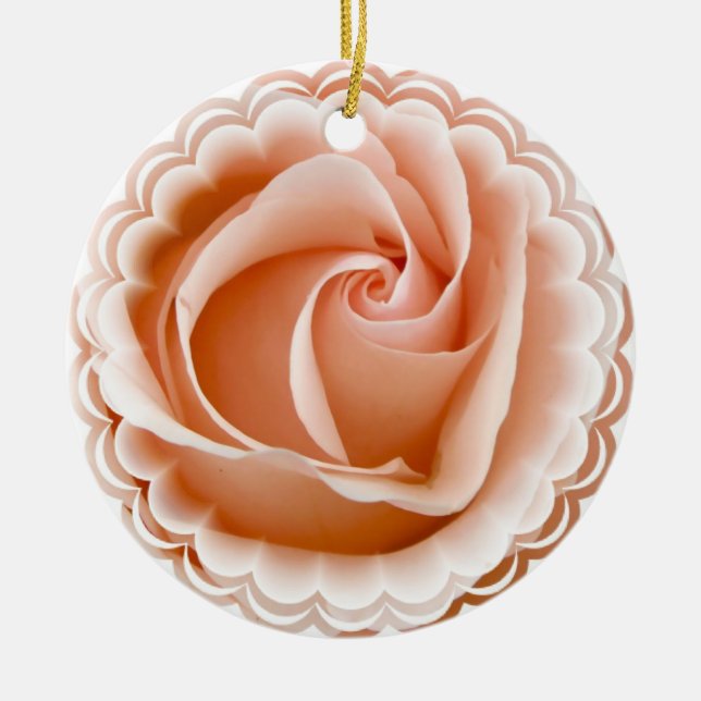 De Cerâmica Ornamento do rosa do rosa (Frente)