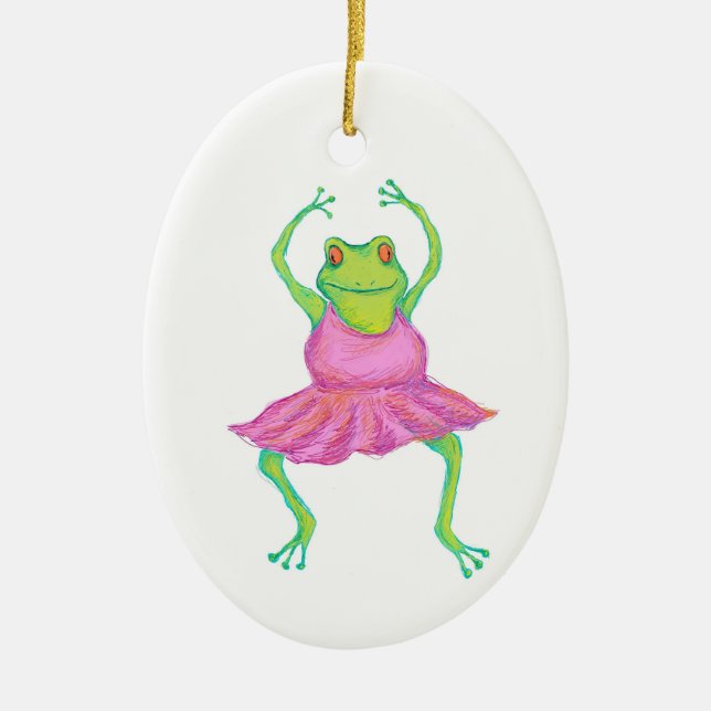 De Cerâmica Ornamento do sapo da bailarina (Frente)